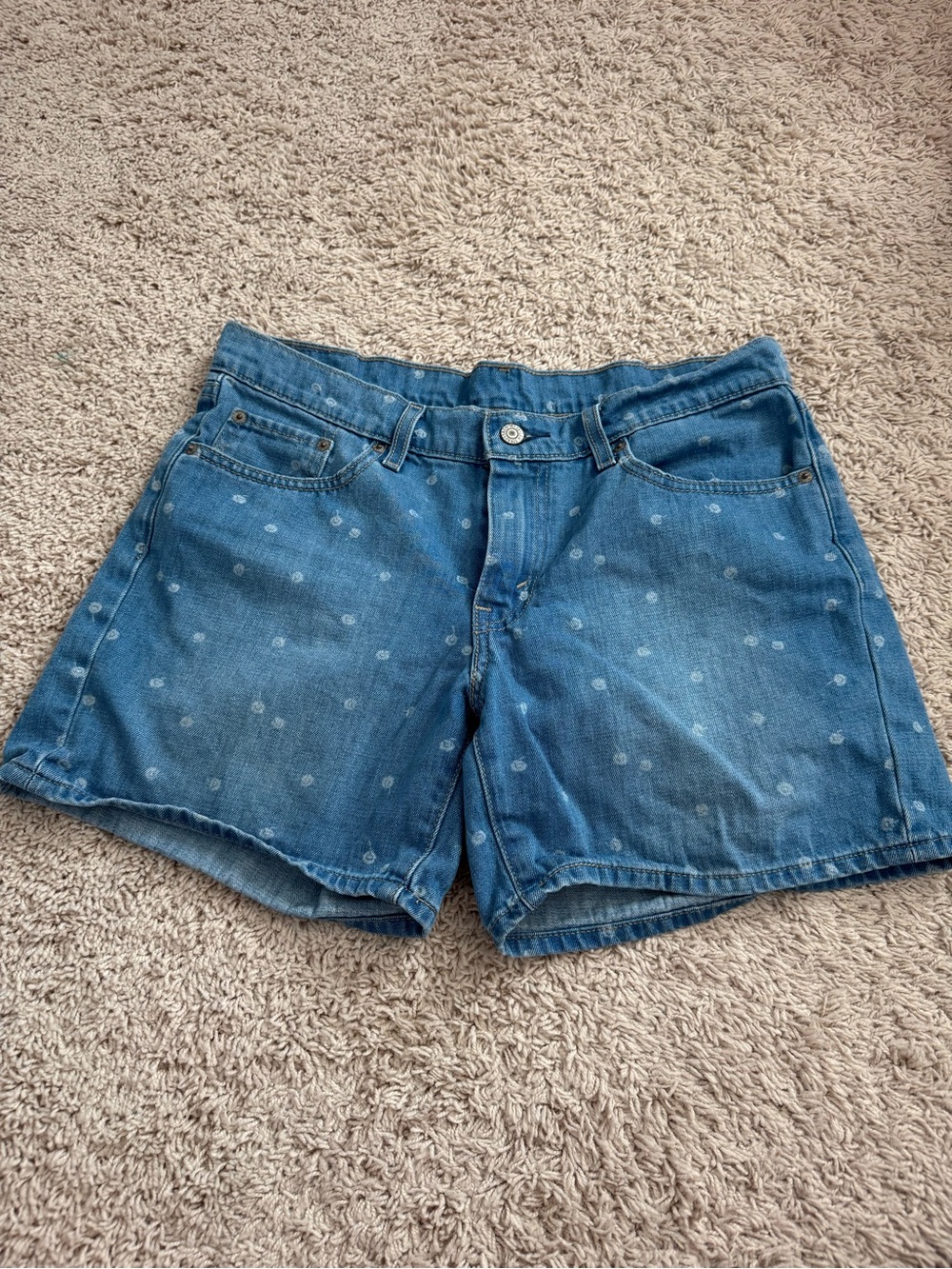 Levi's Blue Polka Dot Denim Shorts